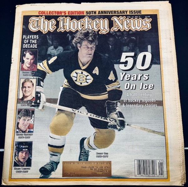 THE HOCKEY NEWS 50th Anniversary Newspaper Bobby Orr, Bobby Hull,Wayne Gretzky