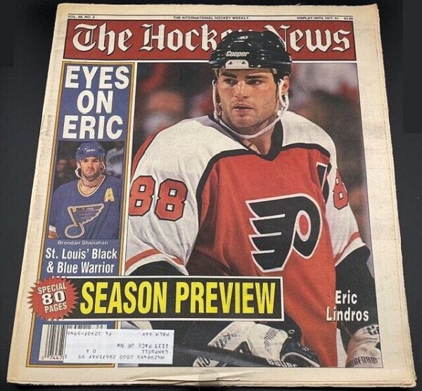 THE HOCKEY NEWS - Vol 48, #2  Oct. 1995 - Feature Story on Eric Lindros