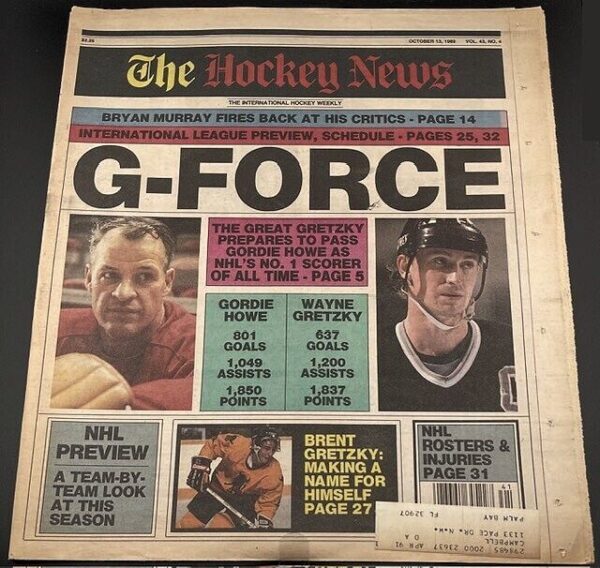 THE HOCKEY NEWS - Oct. 1989 - Vol.43, No.4 - Huge Cover Story w/Gretzky and Howe