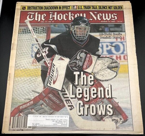 THE HOCKEY NEWS - March 1998 - Vol.51, No.26 - Dominik Hasek - Buffalo Sabres