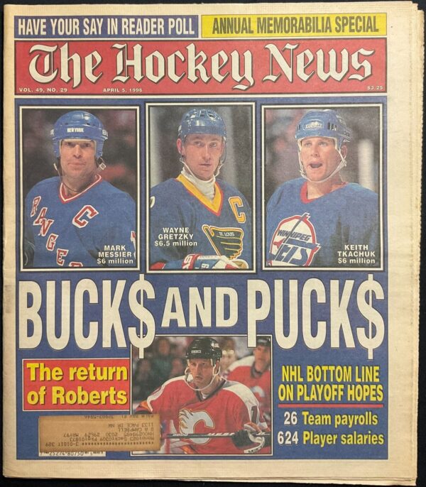 1996 THE HOCKEY NEWS - Vol. 49 No. 29 - Messier, Gretzky, and Tkachuk