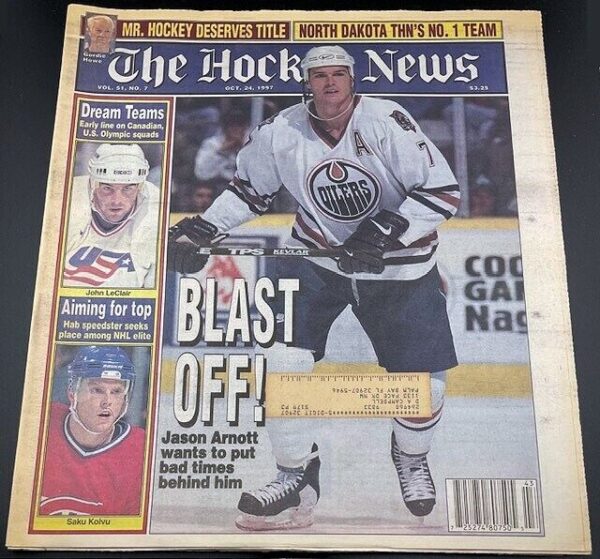 THE HOCKEY NEWS - Oct. 1997 - Vol.51 No.7 - Cover Story of Jason Arnott