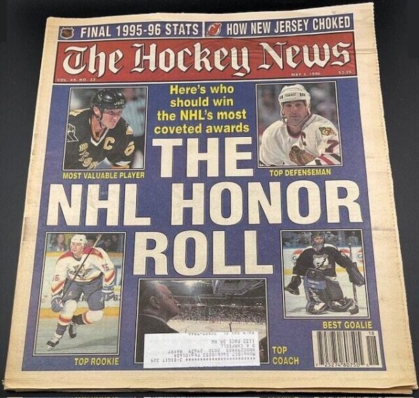 THE HOCKEY NEWS - May 1996 - Vol. 49, No.33 - The NHL Honor Roll - Top Players