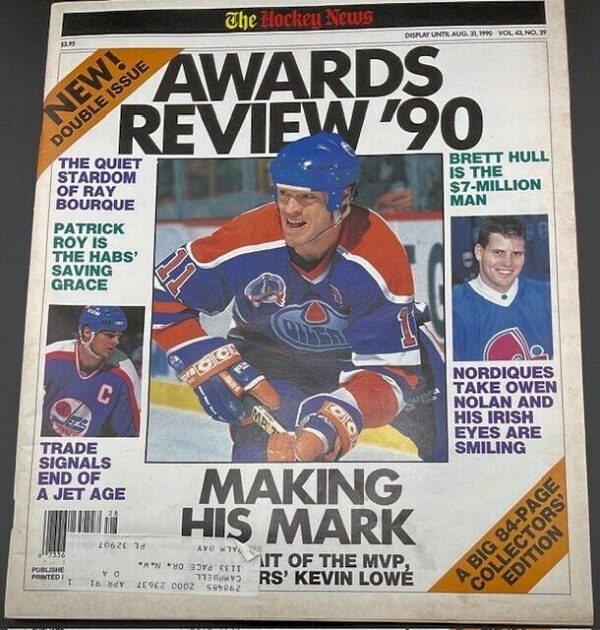 THE HOCKEY NEWS - Awards Review '90 - Cover Story Messier, Roy, Bourque and More