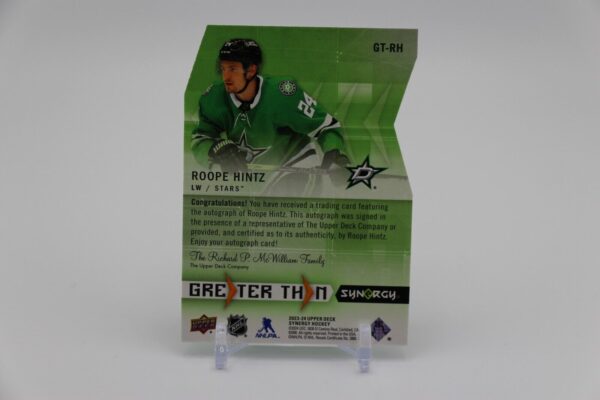 2023-24 Upper Deck Synergy Roope Hintz Auto Green /25 - Image 2