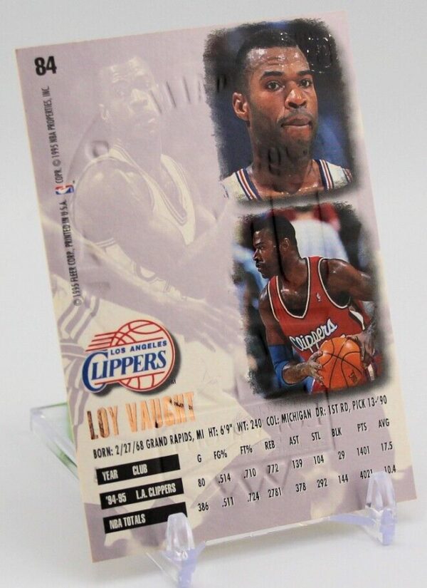 1995 Fleer Basketball - Lou Vaught - Gold Parallel #84 - Image 3