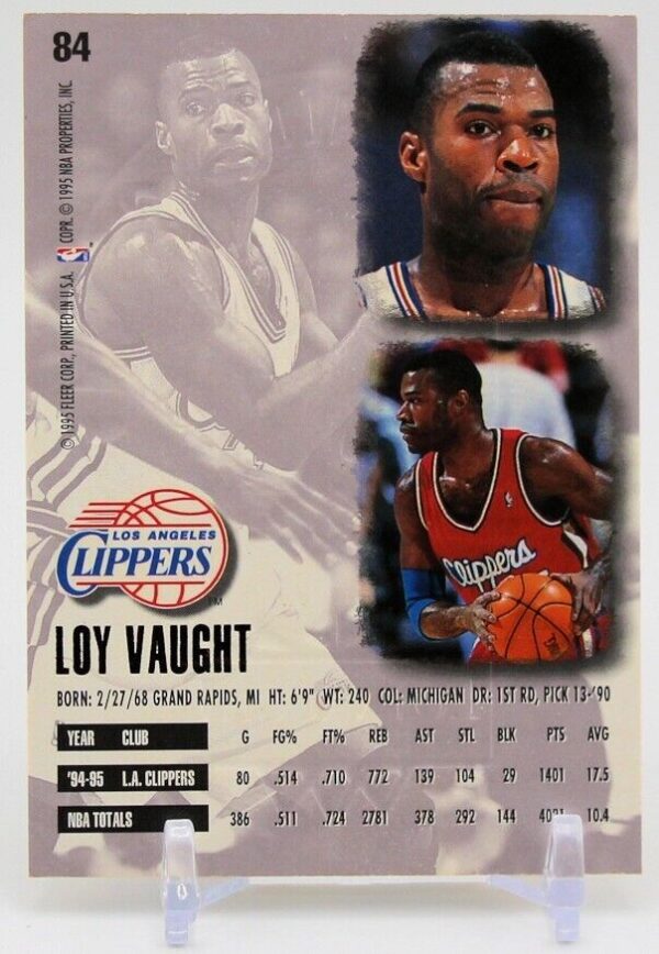 1995 Fleer Basketball - Lou Vaught - Gold Parallel #84 - Image 4
