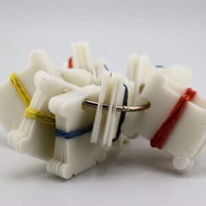 DMC Floss Firm Plastic Bobbins 100 count on Metal Ring